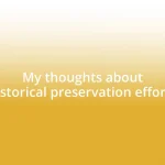 My thoughts about historical preservation efforts