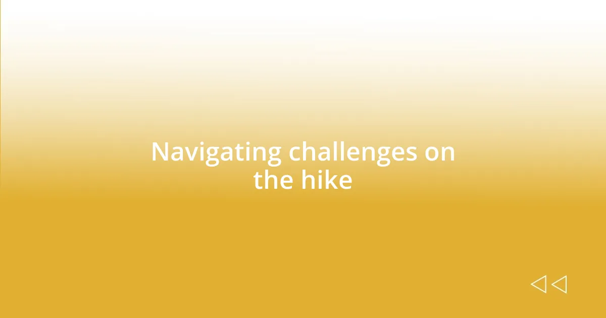 Navigating challenges on the hike