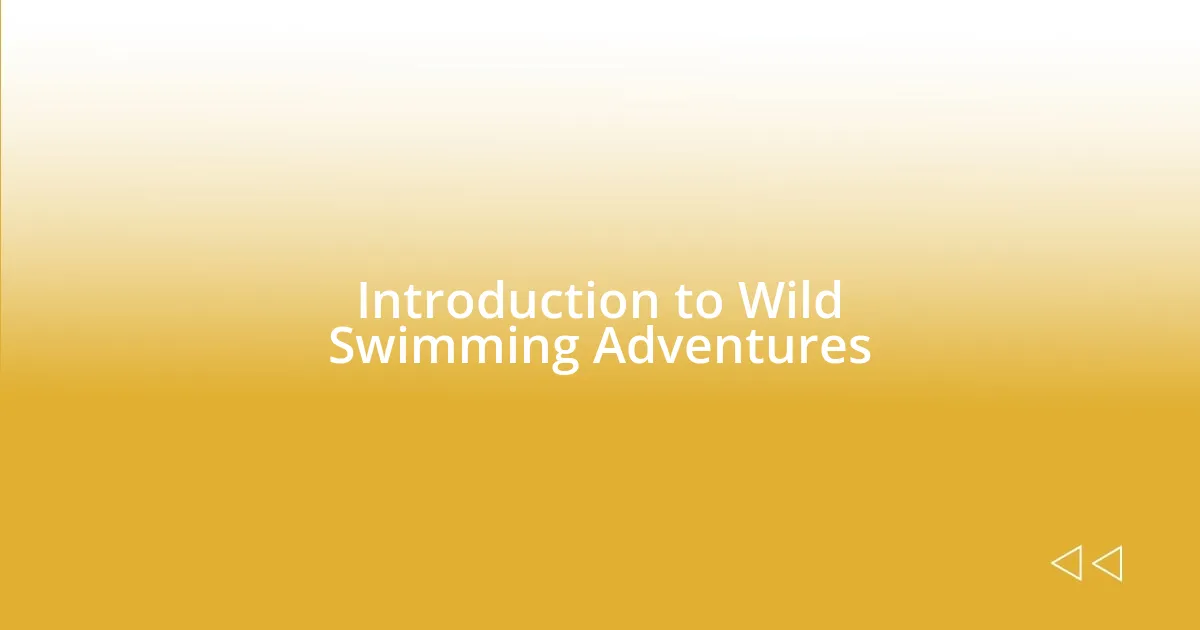 Introduction to Wild Swimming Adventures